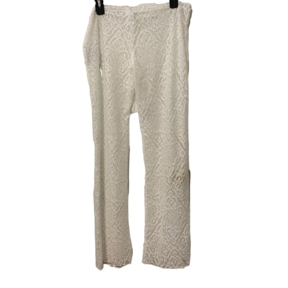 White Lace Beach Pant Beccaswim by Rebecca Virtue Size Small - Picture 3 of 6